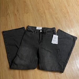 H&M Denim Wide Leg Jeans Women's Size 4 Black